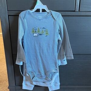 Carter's Blue and White Striped Bodysuit Set